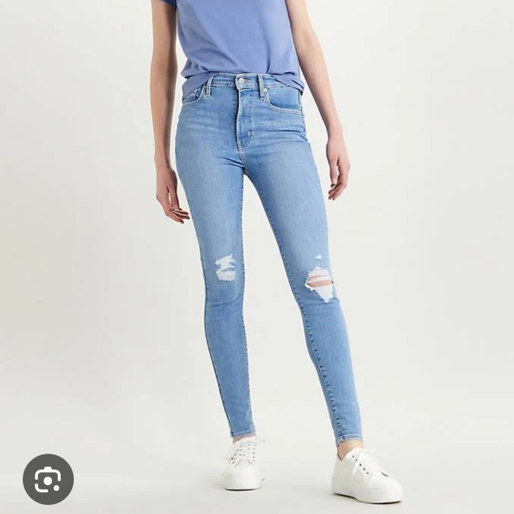 Levi's Mile High Super Skinny Women's Light Blue Distressed Jeans